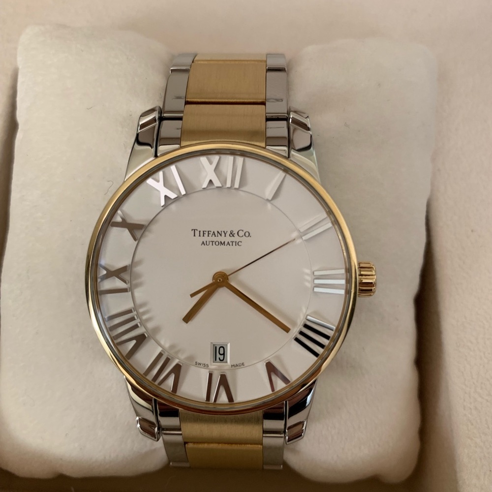 Tiffany 18k yellow gold atlas watch